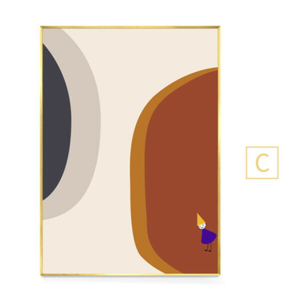 爆款裝潢掛畫【C款-金色框3.5cm厚】【50*70CM】 