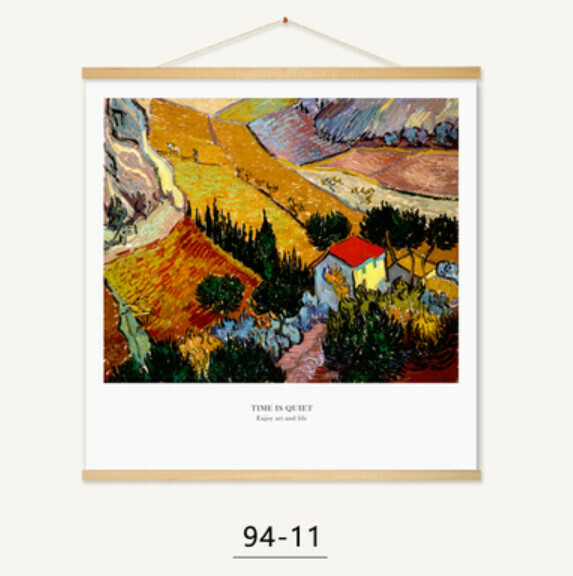 熱推裝潢掛畫【94-11款-（實木軸+布藝畫）】【31*31CM】 