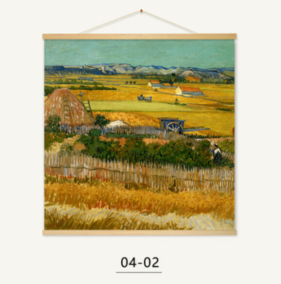 熱推裝潢掛畫【04-02款-（實木軸+布藝畫）】【51*51CM】 