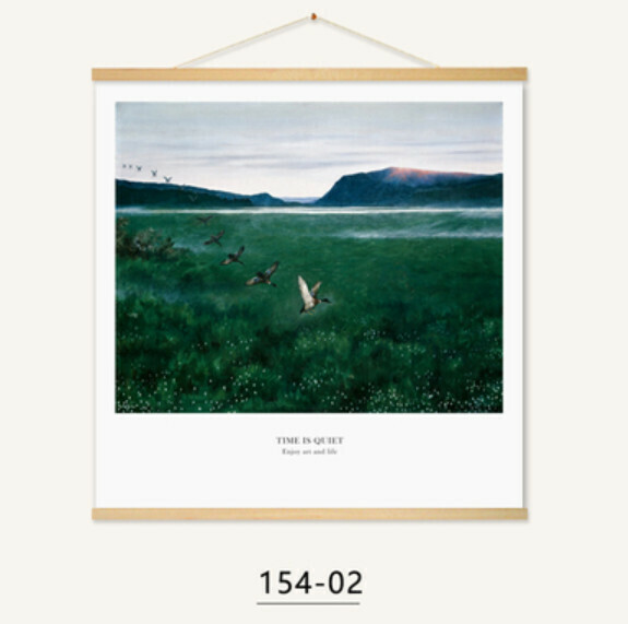 熱推裝潢掛畫【154-02款-（實木軸+布藝畫）】【51*51CM】 