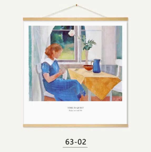 熱推裝潢掛畫【63-02款-（實木軸+布藝畫）】【61*61CM】 