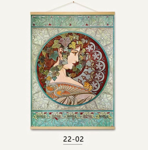 熱推裝潢掛畫【22-02款-（實木軸+布藝畫）】【31*41CM】 