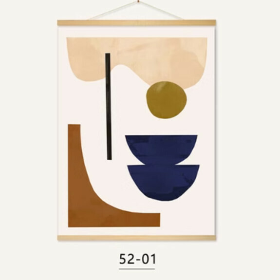 熱推裝潢掛畫【52-01款-（實木軸+布藝畫）】【41*61CM】 