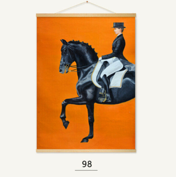 熱推裝潢掛畫【98款-（實木軸+布藝畫）】【61*81CM】 