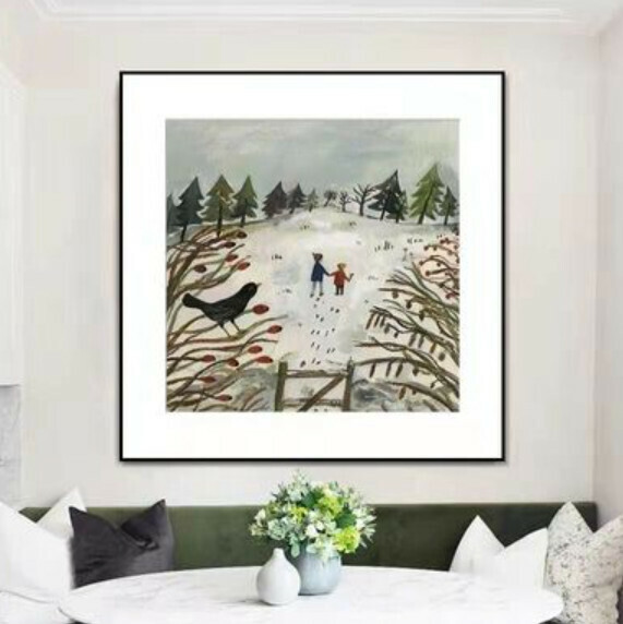 熱推裝潢掛畫【Q款-黑色框3.5cm厚】【70*70CM】 