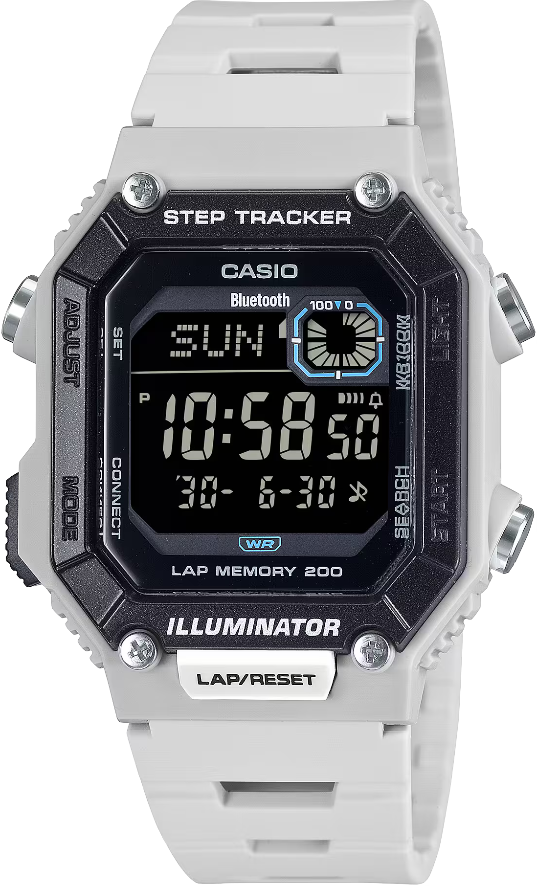萬年鐘錶 - 卡西歐  CASIO  藍芽計步數位顯示電子錶  WS-B1000-8BV  錶徑 : 41.3MM