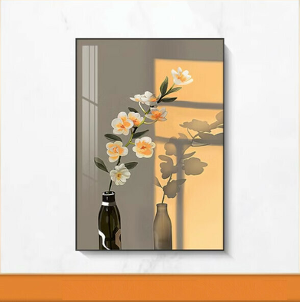 熱推裝潢掛畫【F款-(亮麗水晶膜-黑邊)】【35*50CM】【25mm厚板】 