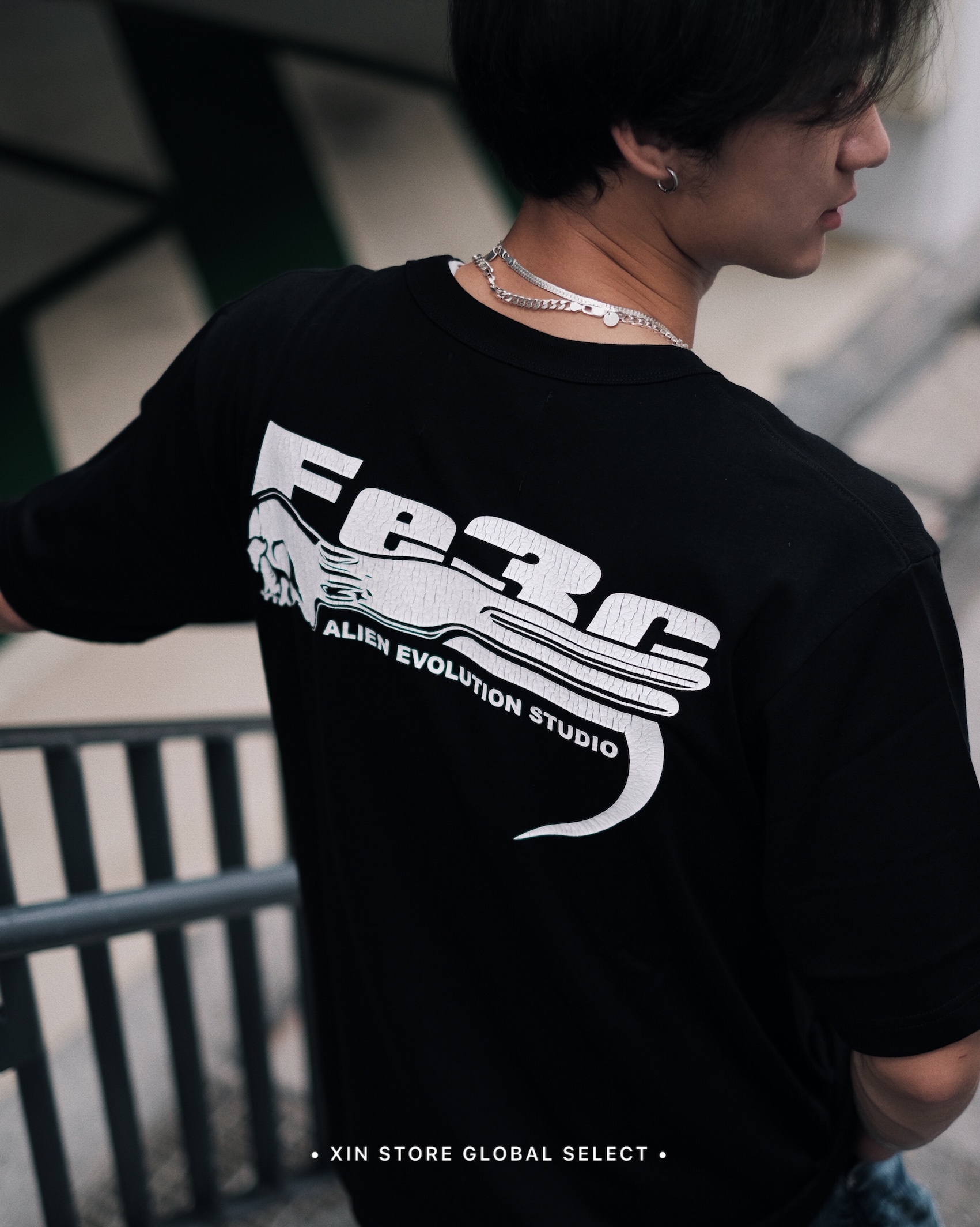 【現貨】AES x Fe3c Skull & F Stripped Tee 聯名 短袖 短Tee