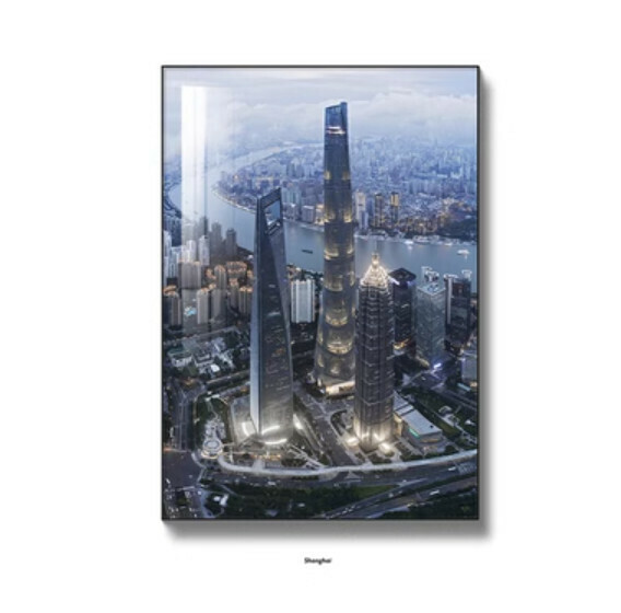熱推裝潢掛畫【A款-(亮麗水晶膜-黑邊)】【35*50CM】【25mm厚板】 