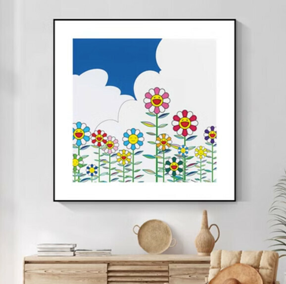 熱推裝潢掛畫【D款-(亮麗水晶膜-黑邊)】【40*40CM】【25mm厚板】 
