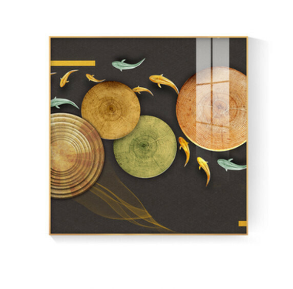 Popular decoration hanging picture [N type-(bright crystal film-black edge)] [30*30CM] [25mm thick plate]