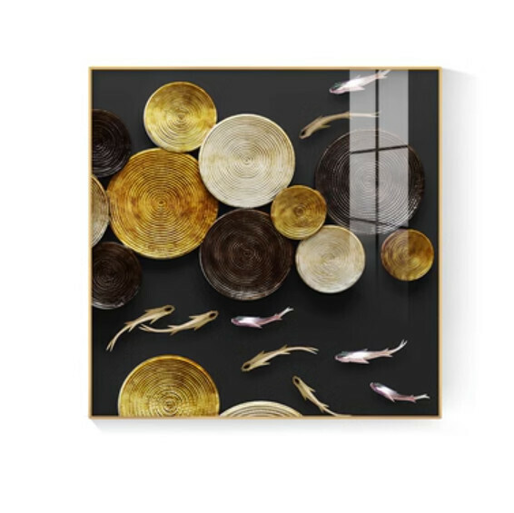 Popular decoration hanging picture [M type-(bright crystal film-black border)] [30*30CM] [25mm thick plate]