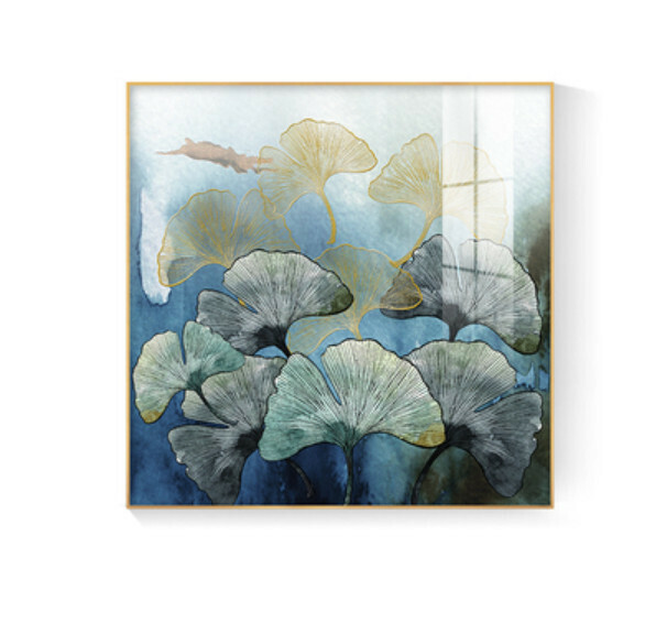 Popular decoration hanging picture [H type-(bright crystal film-black border)] [40*40CM] [25mm thick plate]