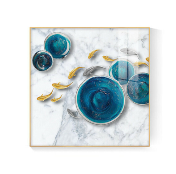 Popular decoration hanging picture [Type D-(bright crystal film-black border)] [60*60CM] [25mm thick plate]