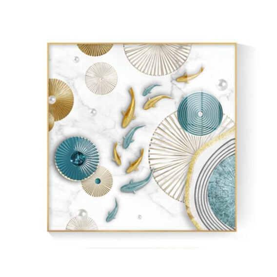 Popular decoration hanging picture [Type B-(bright crystal film-black border)] [60*60CM] [25mm thick plate]