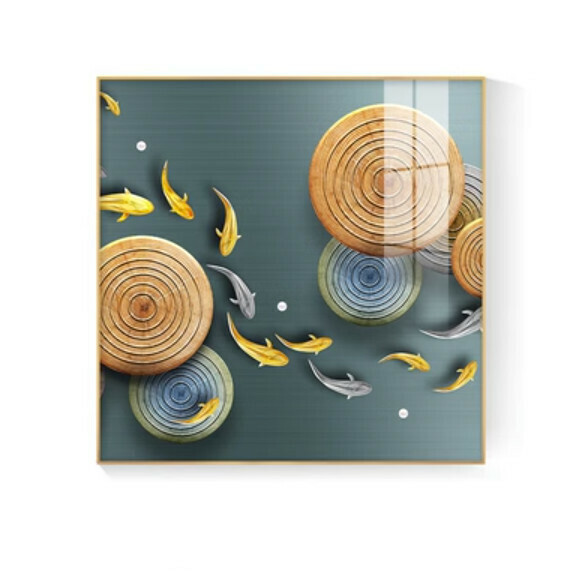 Popular decoration hanging picture [O type-(bright crystal film-black edge)] [60*60CM] [25mm thick plate]