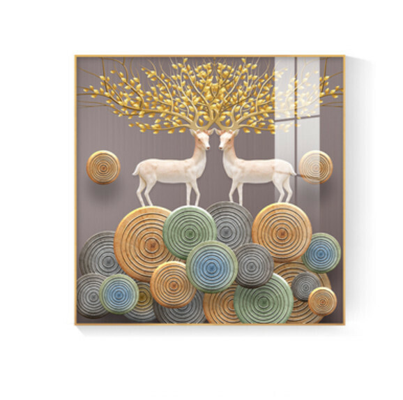Popular decoration hanging picture [P type-(bright crystal film-black border)] [60*60CM] [25mm thick plate]