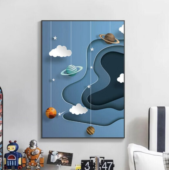 爆款裝潢掛畫【E款-(亮麗水晶膜-黑邊)】【40*60CM】【25mm厚板】 