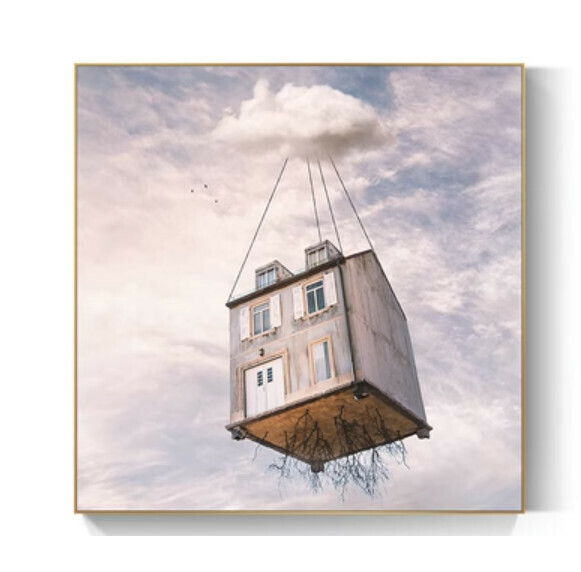 Popular decoration hanging picture [Type C-(bright crystal film-black border)] [40*40CM] [25mm thick plate]
