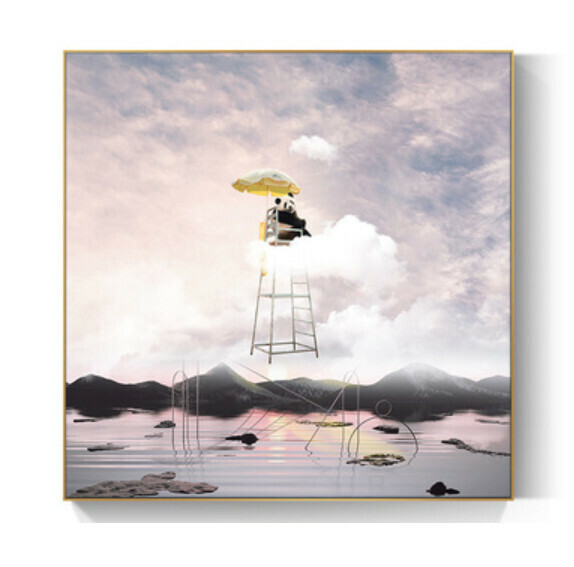 Hot style decoration hanging picture [O type-(bright crystal film-black edge)] [50*50CM] [25mm thick plate]