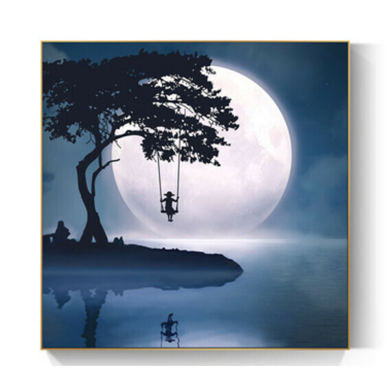 Popular decoration hanging picture [Type I-(bright crystal film-black border)] [60*60CM] [25mm thick plate]