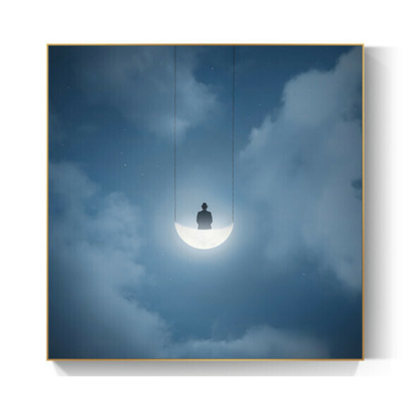 Popular decoration hanging picture [E type-(bright crystal film-black border)] [60*60CM] [25mm thick plate]