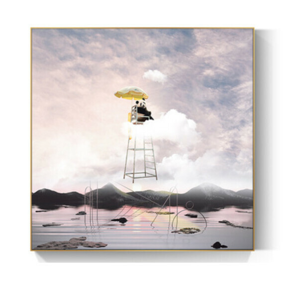 Popular decoration hanging picture [N type-(bright crystal film-black border)] [60*60CM] [25mm thick plate]