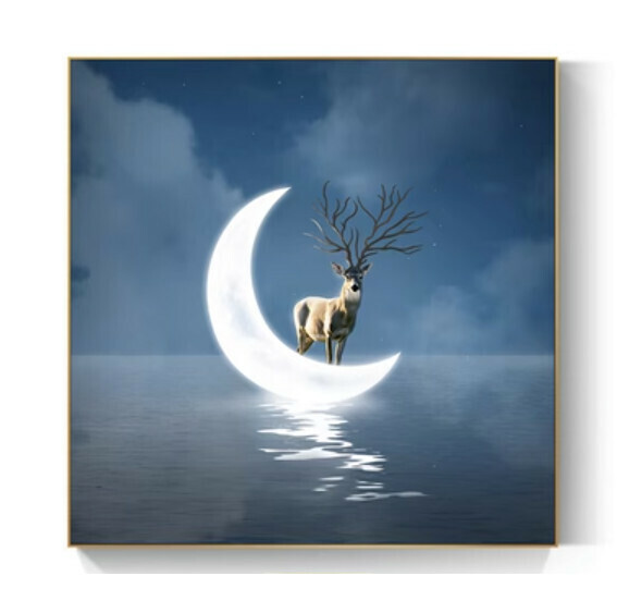 Popular decoration hanging picture [G type-(bright crystal film-black border)] [70*70CM] [25mm thick plate]