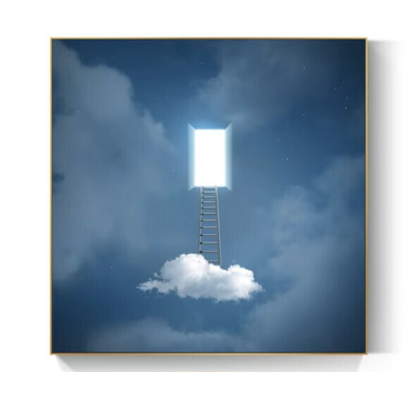 Popular decoration hanging picture [J type-(bright crystal film-black border)] [70*70CM] [25mm thick plate]