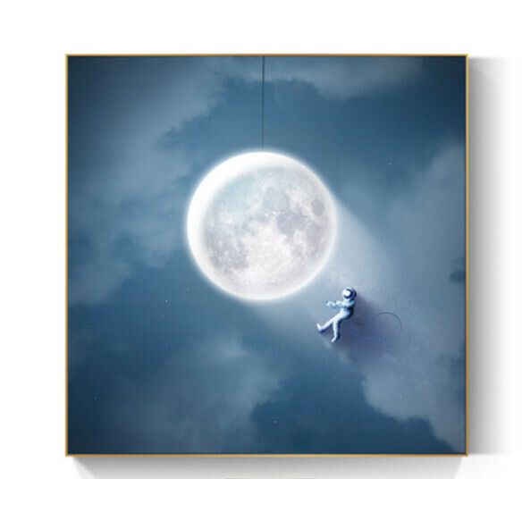 Popular decoration hanging picture [K type-(bright crystal film-black border)] [70*70CM] [25mm thick plate]