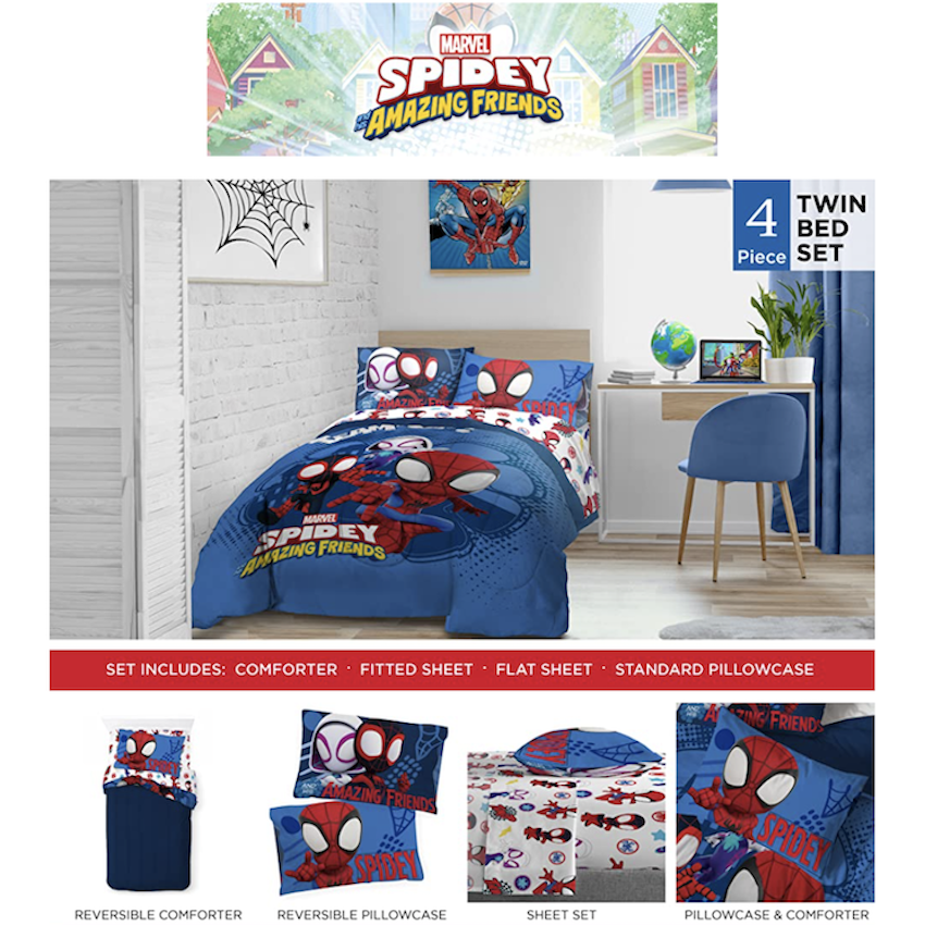 美國 Spidey 4 件裝床上套裝 (單人床)