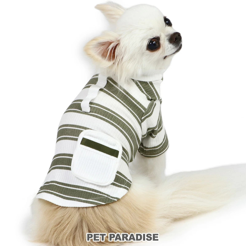 【Pet Paradise】Stretch Rib Striped T-Shirt <918-29124>