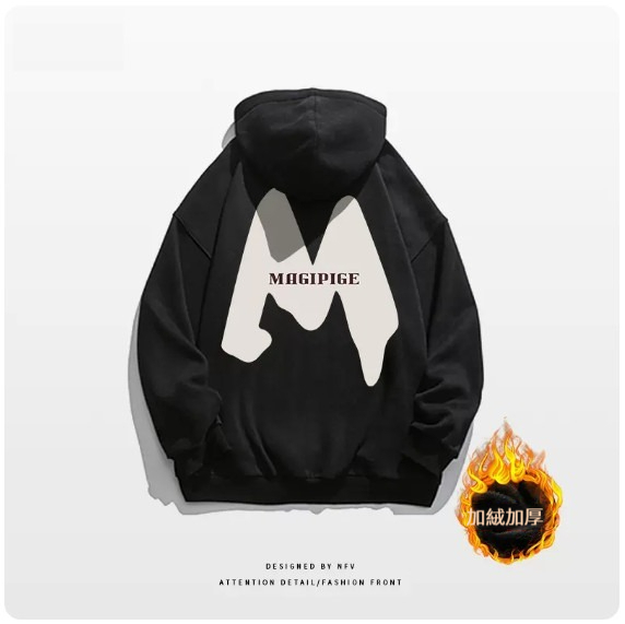 爆款開衫衛衣【M-3XL】【黑色-加絨加厚】(下單後聯絡客服確認發貨尺碼) 