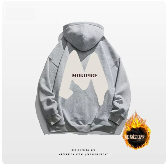 爆款開衫衛衣【M-3XL】【淺灰色-加絨加厚】(下單後聯絡客服確認發貨尺碼) 