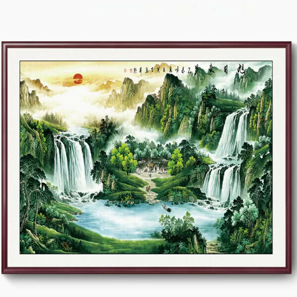 Hot selling landscape painting office decoration painting [Type D] size [framed length 120*height 100cm] frame type [mahogany color frame]