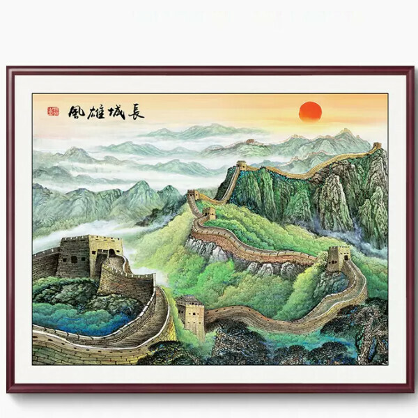 Hot selling landscape painting office decoration painting [Type I] size [framed length 100*height 80cm] frame type [mahogany color frame]