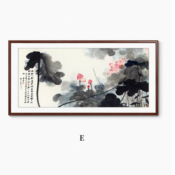 Hot Selling Living Room Decorative Painting [Type E] Size [Framed Size 100*50cm] Frame Type [Boxwood Walnut Color Frame]