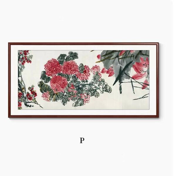 Hot Selling Living Room Decorative Painting [P Style] Size [Framed Size 100*50cm] Frame Type [Boxwood Walnut Color Frame]