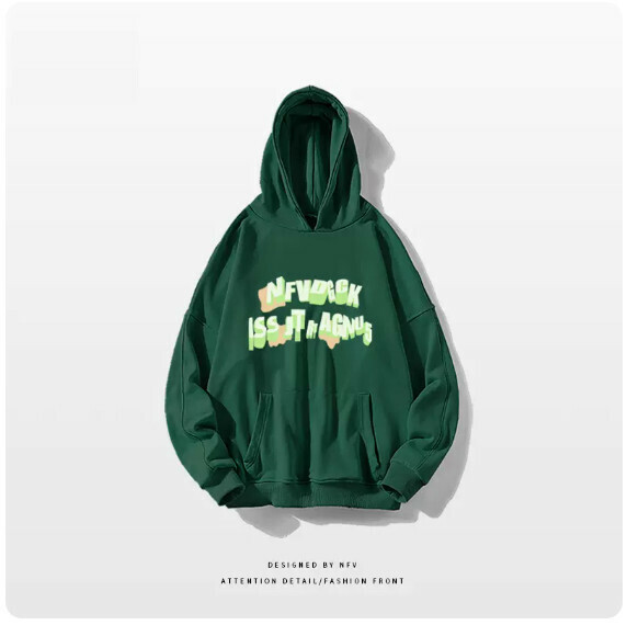爆款連帽衛衣【M-3XL】【墨綠色-薄款】(下單後聯絡客服確認發貨尺碼) 
