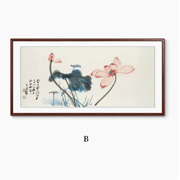 Hot Selling Living Room Decorative Painting [Type B] Size [Framed Size 120*60cm] Frame Type [Boxwood Walnut Color Frame]