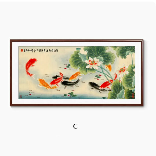 Hot Selling Living Room Decorative Painting [Type C] Size [Framed Size 140*70cm] Frame Type [Boxwood Walnut Color Frame]