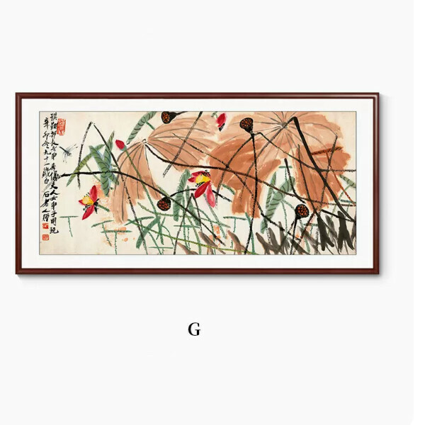Hot Selling Living Room Decorative Painting [G Style] Size [Framed Size 140*70cm] Frame Type [Boxwood Walnut Color Frame]