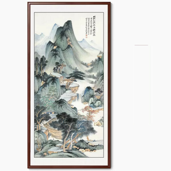 Popular entrance decoration hanging picture [N style] size [framed size 70*140cm] frame type [boxwood walnut color frame]