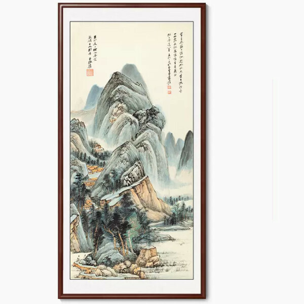 Popular entrance decoration hanging picture [J style] size [framed size 80*160cm] frame type [boxwood walnut color frame]