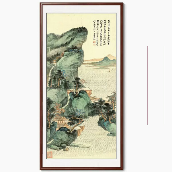 Popular entrance decoration hanging picture [P style] size [framed size 90*180cm] frame type [boxwood walnut color frame]