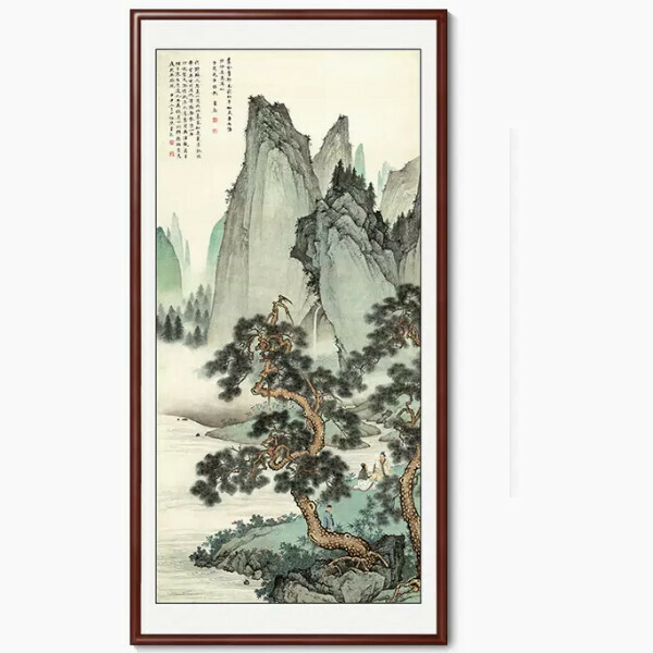 Popular entrance decoration hanging picture [Type A] Size [Framed size 100*200cm] Frame type [Boxwood walnut color frame]