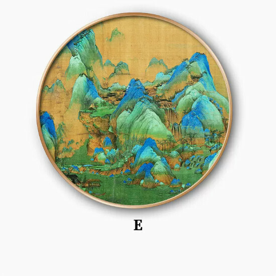 爆款玄關裝飾畫【E款】尺寸【直徑60*60cm】外框類型【鋁合金金色外框】