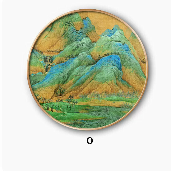 爆款玄關裝飾畫【O款】尺寸【直徑60*60cm】外框類型【鋁合金金色外框】