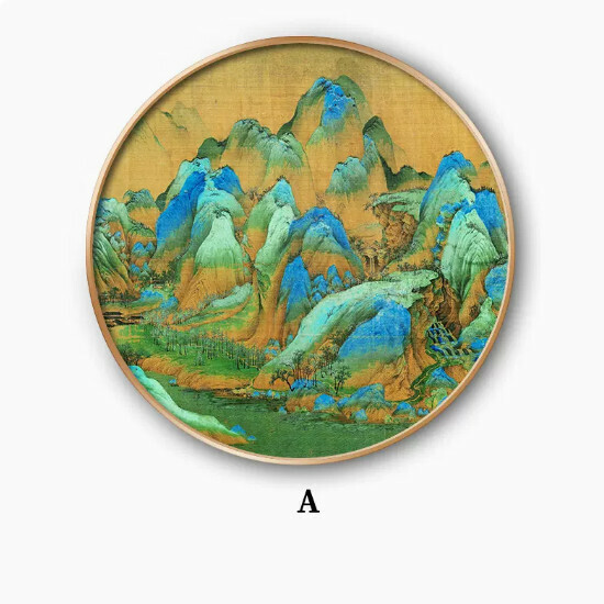 爆款玄關裝飾畫【A款】尺寸【直徑80*80cm】外框類型【鋁合金金色外框】