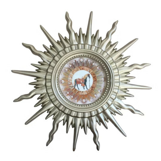 Popular entrance mirror wall-mounted sofa wall mirror (champagne color + crystal porcelain (size: 80*80cm)